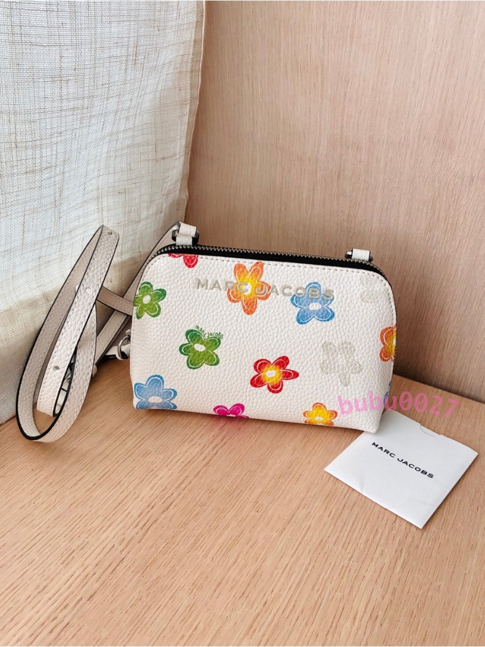 NWT🌼Marc Jacobs Floral Print Mini Zip Crossbody White Cute Bag Gift Flower